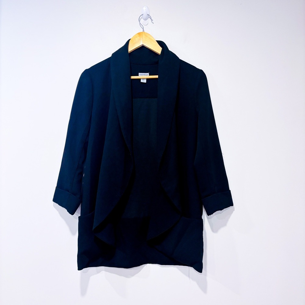 PARAPHRASE Black open blazer | Minimalist Office Layering | Medium